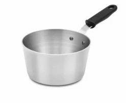 Vollrath 68302 2.75 Qt. 11 Gauge Aluminum Alloy TriVent Silicone Handle With EverTite Riveting Wear-Ever Tapered Sauce Pan