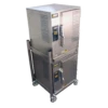 AccuTemp N61201E060 DBL-NG 6 Pans Natural Gas Convection Steamers Two Connected Evolution Boilerless - 60,000 BTU