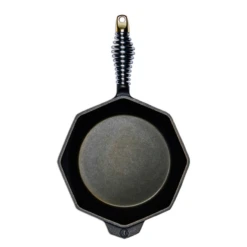 Lodge S12-10001 12" Octagonal Cast Iron With Stainless Steel Spring Handle Handle Finex® Skillet