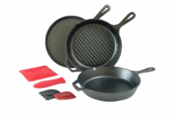 Lodge L6SPA41 13.6" W X 4.45" H 6-Piece Seasoned With Oil Cast Iron Cookware Set (1 Set)