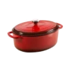 Lodge EC7OD43 7 Qt. Red Porcelain Enameled Cast Iron Oval Dutch Oven With Cover