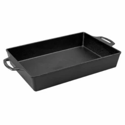 Lodge BW13CA1 9.31" W X 16.66" D X 2.44" H Cast Iron Rectangular Casserole With Handles And Silicone Grips (2 Each Per Case)