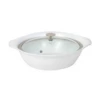 Spring USA 8258-2/30 12" 3 Qt Stainless Steel White Round Motif Casserole Pan