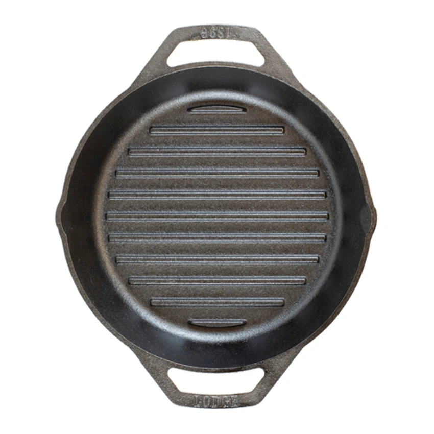 Lodge L8GPL 10.25" Dia. X 2" H Dual Handled Cast Iron Grill Pan (3 Each Per Case) 3 Lodge L8GPL 10.25" Dia. X 2" H Dual Handled Cast Iron Grill Pan (3 Each Per Case)