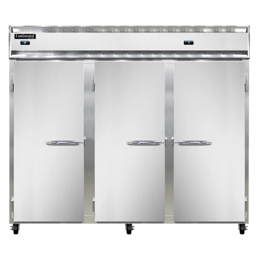 Continental Refrigerator 3RFFE 85.5" W Three-Section Solid Door Reach-In Extra-Wide Refrigerator/Freezer 3 Continental Refrigerator 3RFFE 85.5" W Three-Section Solid Door Reach-In Extra-Wide Refrigerator/Freezer