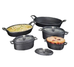 American Metalcraft CIPOV745 23.5 Oz. Cast Iron Oval Baking Dish