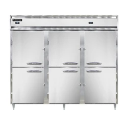 Continental Refrigerator DL3RFFE-SS-HD 85.5" W Three-Section Solid Door Reach-In Designer Line Refrigerator/Freezer