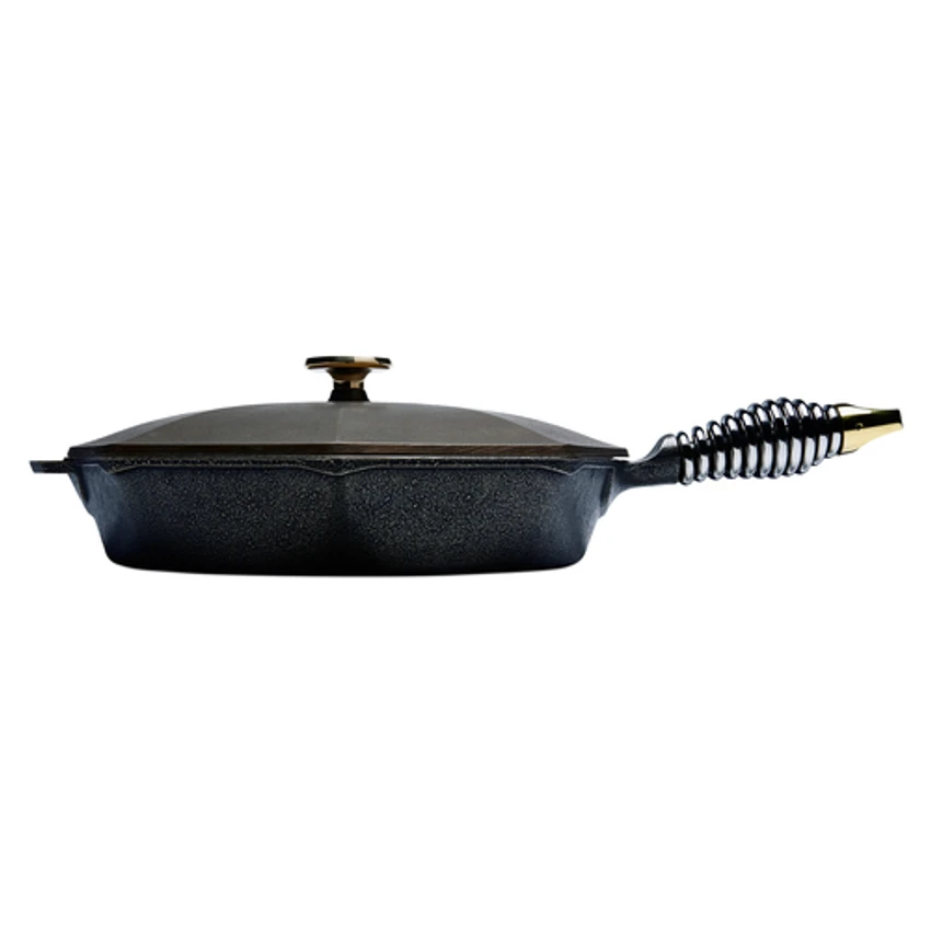 Lodge SL12-10001 12" Octagonal Cast Iron With Lid And Spring Handle Finex® Skillet 4 Lodge SL12-10001 12" Octagonal Cast Iron With Lid And Spring Handle Finex® Skillet - Image 2