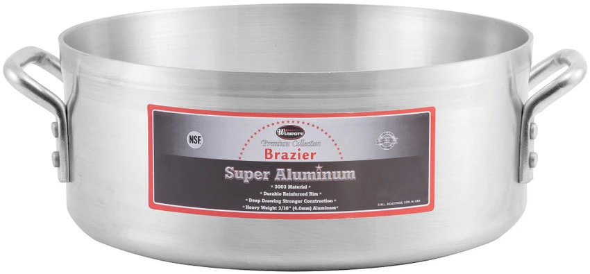 Winco AXBZ-15 15 Qt. Aluminum Round Professional Brazier With Cover 3 Winco AXBZ-15 15 Qt. Aluminum Round Professional Brazier With Cover