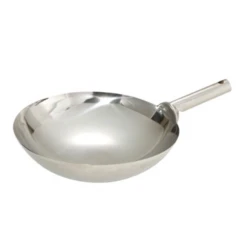Winco WOK-16W 16" Dia. Round Stainless Steel Chinese Wok