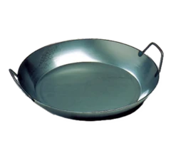 Matfer Bourgeat 062051 14-1/8" Dia. Steel Round Paella Pan