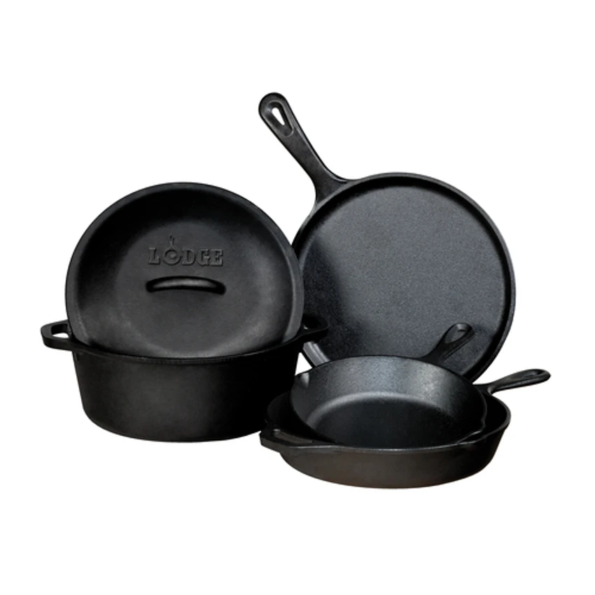 Lodge L5HS3 5-Piece Seasoned With Oil Cast Iron Cookware Set (1 Set) 3 Lodge L5HS3 5-Piece Seasoned With Oil Cast Iron Cookware Set (1 Set)