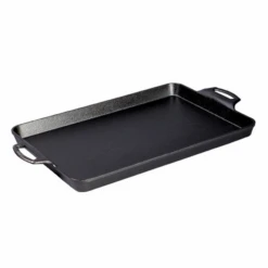 Lodge BW15BPA1 10.81" W X 19.19" D X 1.56" H Cast Iron Rectangular Baking Pan With Handles And Silicone Grips (2 Each Per Case)