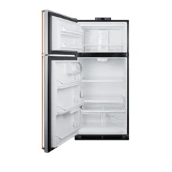 Summit BKRF18PLCPLHD 29.63" W Black Solid Door Accucold Break Room Refrigerator-Freezer