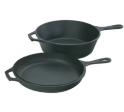 Lodge LCC3 3 Qt. Cast Iron With Helper Handle Combo Cooker