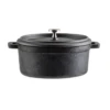 TableCraft Products 10748 16 Oz. With Lid & Handles Stainless Steel Knob Cast Iron Black Cocotte