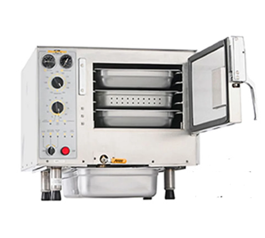 AccuTemp S32083D100 3 Pans Countertop Steam'N'Hold Boilerless Convection Steamer - 208 Volts 3 AccuTemp S32083D100 3 Pans Countertop Steam'N'Hold Boilerless Convection Steamer - 208 Volts