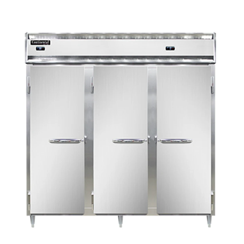 Continental Refrigerator DL3RFF-SS 78" W Three-Section Solid Door Reach-In Designer Line Refrigerator/Freezer 3 Continental Refrigerator DL3RFF-SS 78" W Three-Section Solid Door Reach-In Designer Line Refrigerator/Freezer