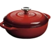Lodge EC3D43 3 Qt. Red Porcelain Enameled Cast Iron Round Dutch Oven With Cover