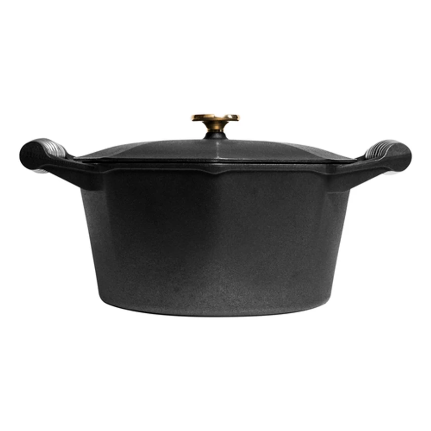 Lodge DL5-10001 5 Qt. Black Cast Iron Octagonal Finex Dutch Oven With Lid 4 Lodge DL5-10001 5 Qt. Black Cast Iron Octagonal Finex Dutch Oven With Lid - Image 2