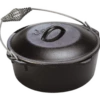 Lodge L12DO3 9 Qt. Black Cast Iron Round Dutch Oven With Cover And Handle
