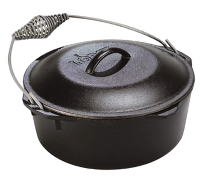 Lodge L12DO3 9 Qt. Black Cast Iron Round Dutch Oven With Cover And Handle 3 Lodge L12DO3 9 Qt. Black Cast Iron Round Dutch Oven With Cover And Handle
