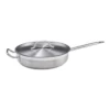 Winco SSet-5 12.38" 5 Qt. Stainless Steel And Aluminum Premium Induction Saute Pan