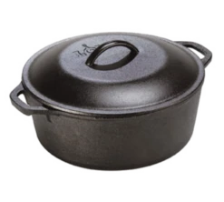 Lodge L10DOL3 7 Qt. Black Cast Iron Round Dutch Oven With Cover