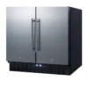 Summit FFRF36 35.5" W Black Stainless Steel Refrigerator-Freezer
