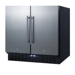 Summit FFRF36 35.5" W Black Stainless Steel Refrigerator-Freezer