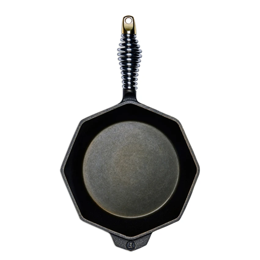 Lodge S8-10001 8" Octagonal Cast Iron With Stainless Steel Spring Handle Finex® Skillet 4 Lodge S8-10001 8" Octagonal Cast Iron With Stainless Steel Spring Handle Finex® Skillet - Image 2