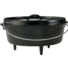 Lodge L12CO3 13.25" Round Cast Iron With Wire Bail Handle Camp Dutch Oven