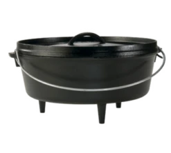 Lodge L12CO3 13.25" Round Cast Iron With Wire Bail Handle Camp Dutch Oven