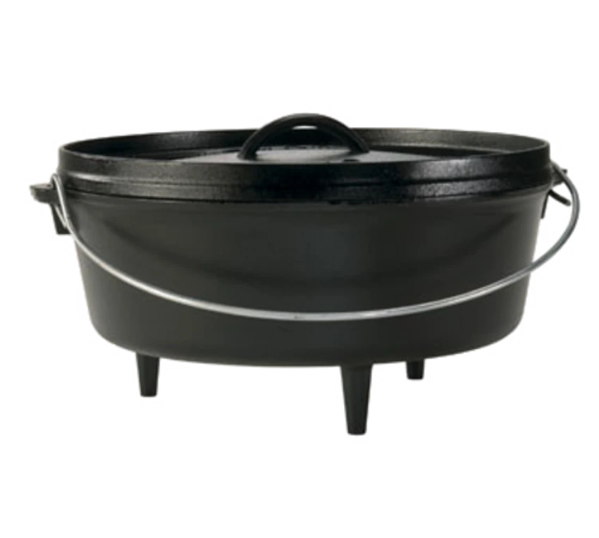 Lodge L12CO3 13.25" Round Cast Iron With Wire Bail Handle Camp Dutch Oven 3 Lodge L12CO3 13.25" Round Cast Iron With Wire Bail Handle Camp Dutch Oven