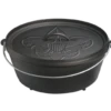 Lodge L12CO3BS 6 Qt. Black Cast Iron Round Boy Scout Camp Dutch Oven With Cover