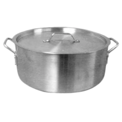 Thunder Group ALSKBP002 12 Qt. Aluminum Mirror-Finish With Cover Brazier Pot