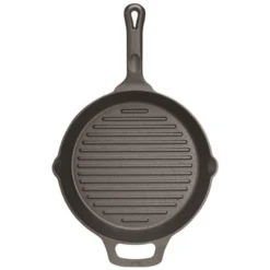 Winco CAGP-10R 10 1/4" Dia X 1 3/4" H Cast Iron Round FireIron Induction Grill Pan