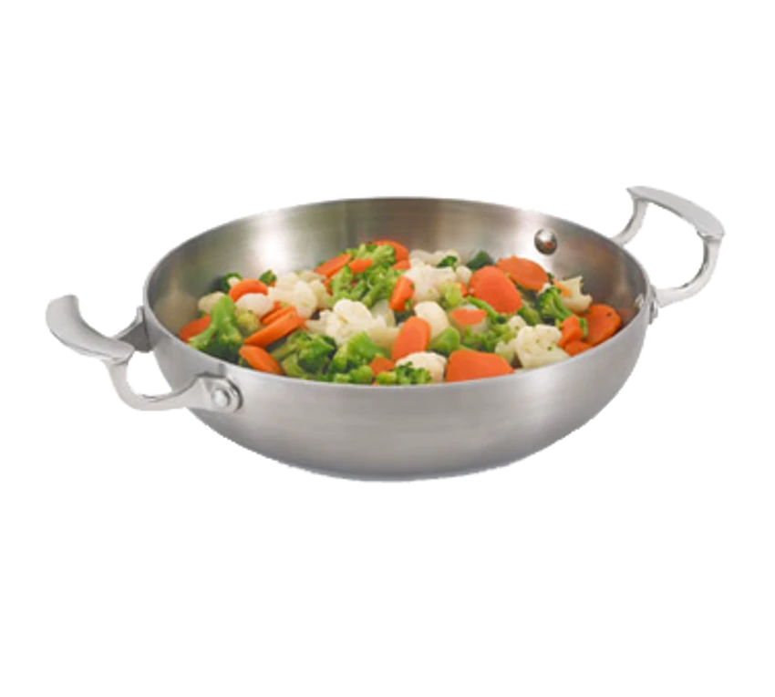Vollrath 49424 10-1/4" Dia. Stainless Steel / Aluminum Miramar Display Cookware French Omelet Pan 3 Vollrath 49424 10-1/4" Dia. Stainless Steel / Aluminum Miramar Display Cookware French Omelet Pan