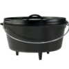 Lodge L12DCO3 13.25" Round Cast Iron With Wire Bail Handle Camp Dutch Oven