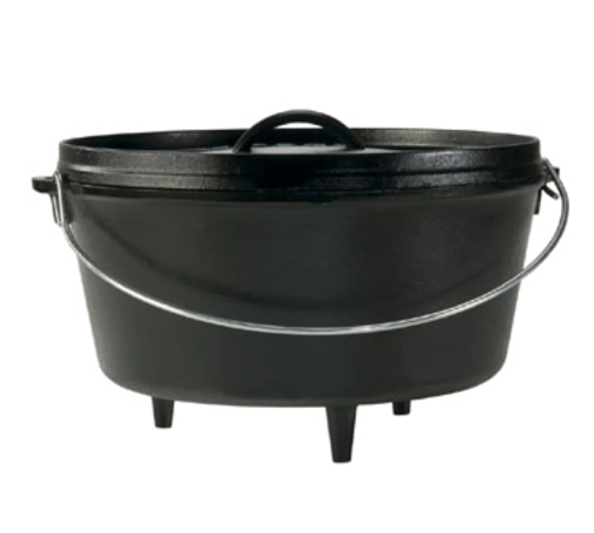 Lodge L12DCO3 13.25" Round Cast Iron With Wire Bail Handle Camp Dutch Oven 3 Lodge L12DCO3 13.25" Round Cast Iron With Wire Bail Handle Camp Dutch Oven