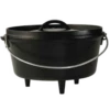 Lodge L10DCO3 5 Qt. Black Cast Iron Round Camp Dutch Oven With Cover