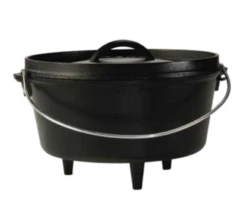Lodge L10DCO3 5 Qt. Black Cast Iron Round Camp Dutch Oven With Cover
