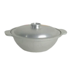 Thunder Group CETW001 6" Dia. Aluminum 2 Handles Sam Bai Wok With Lid