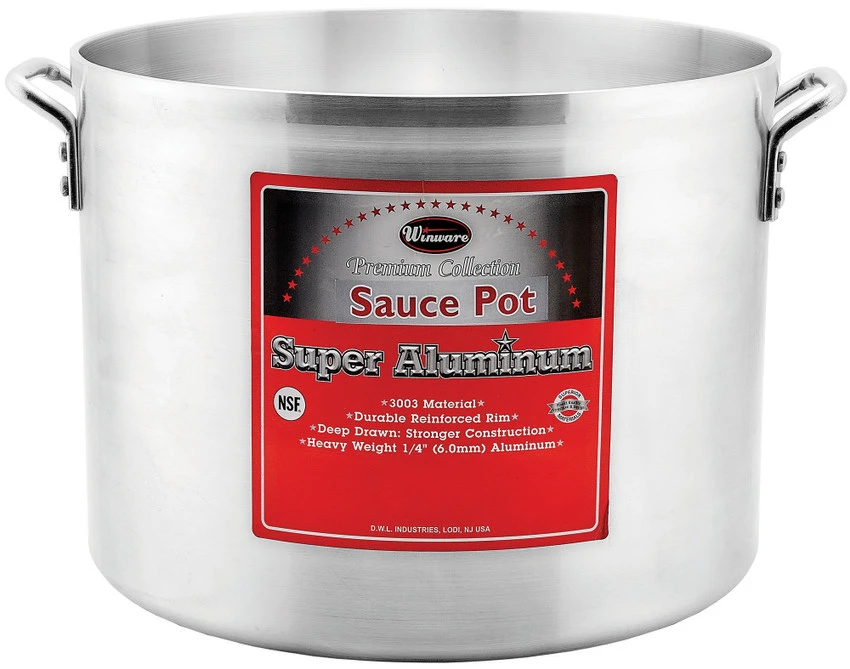 Winco AXHA-40 40 Qt. Aluminum Sauce Pot 3 Winco AXHA-40 40 Qt. Aluminum Sauce Pot