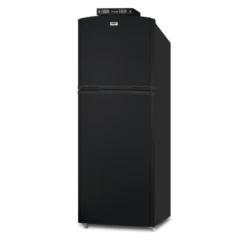 Summit BKRF14B 26" W Black Solid Door Break Room Refrigerator-Freezer