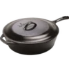 Lodge L10CF3 12.9" Round Cast Iron With Lid And Handle Skillet
