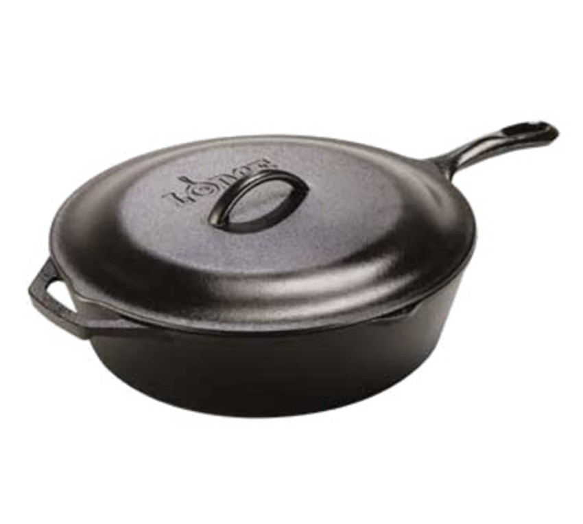 Lodge L10CF3 12.9" Round Cast Iron With Lid And Handle Skillet 3 Lodge L10CF3 12.9" Round Cast Iron With Lid And Handle Skillet