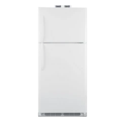 Summit BKRF21W 29.63" W Black Solid Door Break Room Refrigerator-Freezer